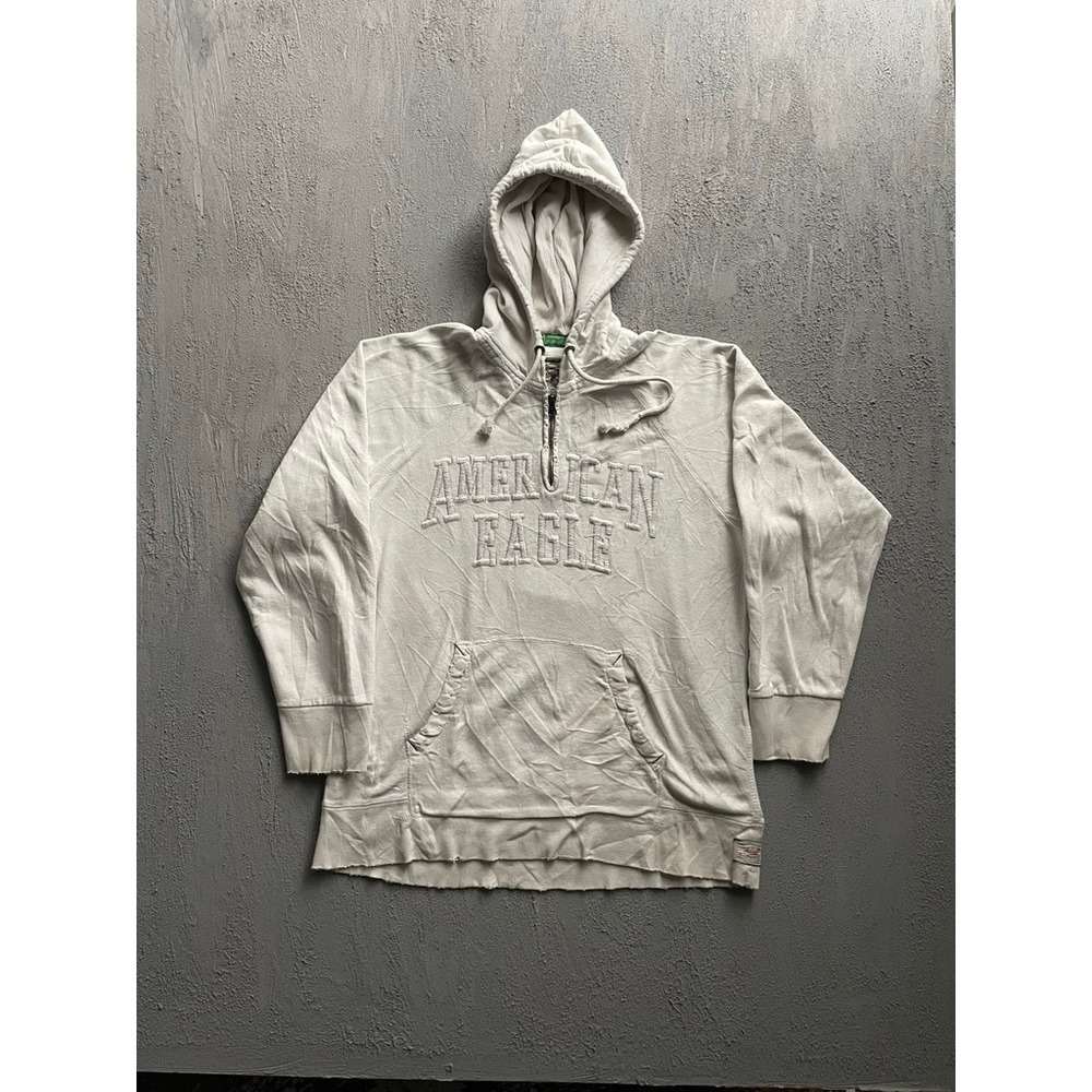 Vintage Quarter Zip Hoodie Mens XL white 2000s American Eagle